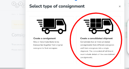 Create a consolidated shipment