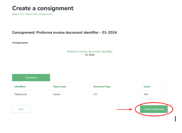 Create a consignment