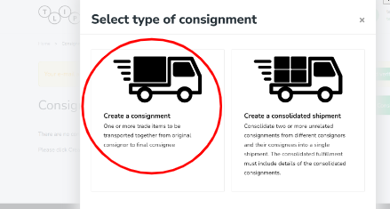 Create a consignment