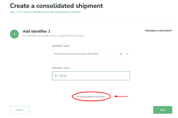 Create a consolidated shipment